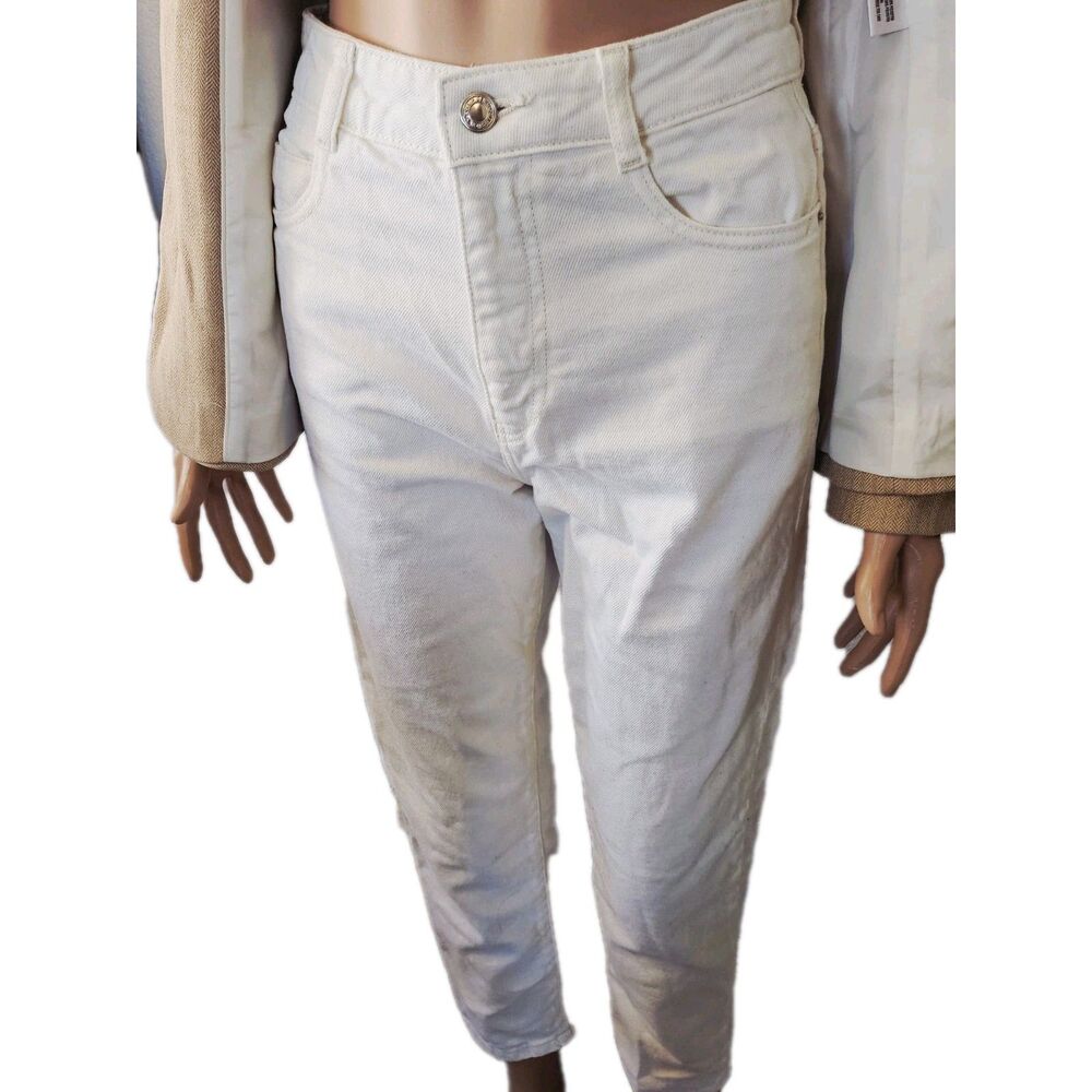 Zara White Z1975 High Rise Straight Jeans Size 2 - Picture 2 of 5